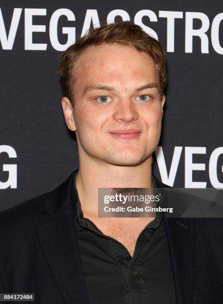 National Hockey League player Reid Duke attends the Vegas Strong Benefit Concert at T-Mobile Arena to support victims of the October 1 tragedy on the...