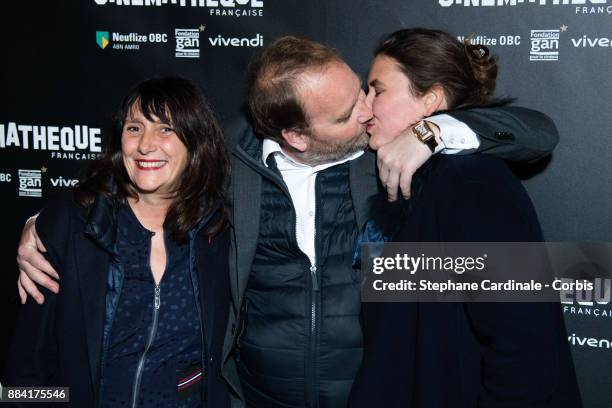 Producer of the movie Sylvie Pialat, Director of the movie Xavier Beauvois and his wife actress of the movie Marie-Julie Maille attend the "Les...