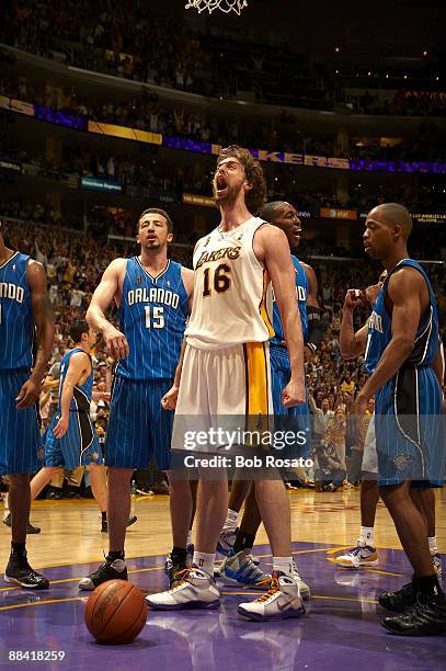 Finals: Los Angeles Lakers Pau Gasol on court during Game 2 vs Orlando Magic. Los Angeles, CA 6/7/2009 CREDIT: Bob Rosato