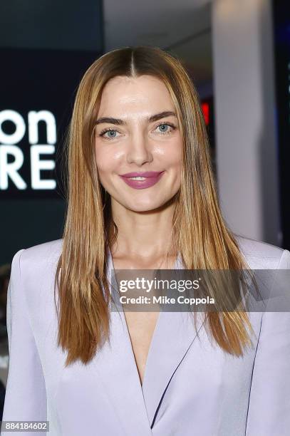 Model Alina Baikova attends the 2017 amfAR generationCURE Holiday Party on December 1, 2017 in New York City.