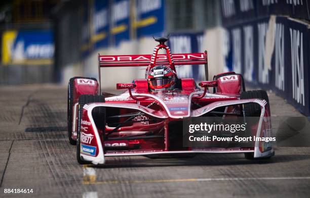 Jerome d'Ambrosio of Belgium from DRAGON competes in the Formula E Qualifying Session 1 during the FIA Formula E Hong Kong E-Prix Round 1 at the...