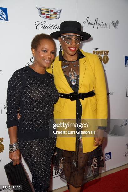 Actresses Vanessa Bell Calloway and Aisha Hinds attend Ebony Magazine's Ebony's Power 100 Gala The Beverly Hilton Hotel on December 1, 2017 in...