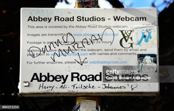 Webcam on Abbey Road in London, England, broadcasts and records Beatles fans as they walk across Abby Road, recreating the famous 1969 Beatles album...