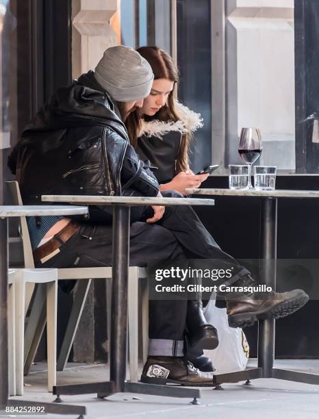 Actor Eoin Macken and his fiancee actress Anya Taylor-Joy are seen outside a restaurant on December 1, 2017 in Philadelphia, Pennsylvania.