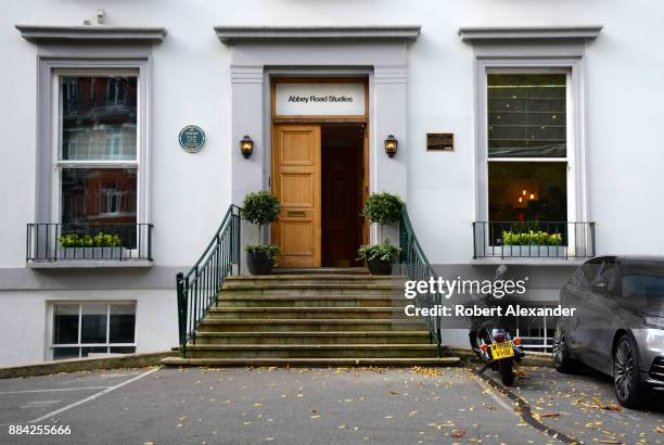 The entrance to Abbey Road Studios in London, England, formerly known as EMI Studios. The recording studio was established in 1931 by the Gramophone...