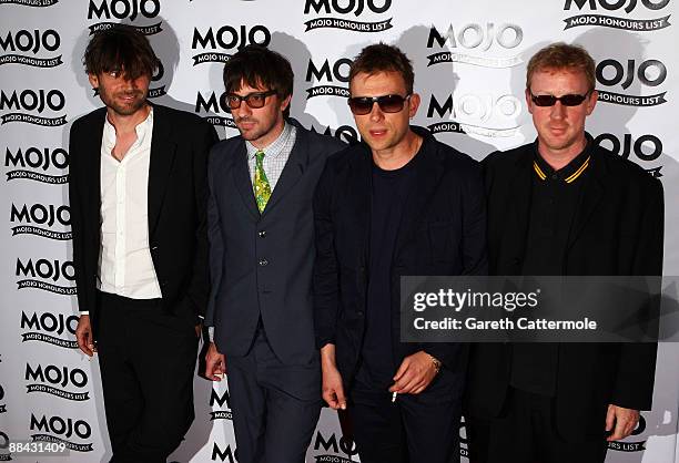 Blur attend the 2009 MOJO Honours List at The Brewery on June 11, 2009 in London, England.