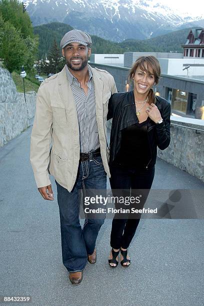 Actor Boris Kodjoe and actress Nicole Parker arrive at the wedding-eve party the day before the wedding of Boris Becker and Sharlely Kerssenberg at...