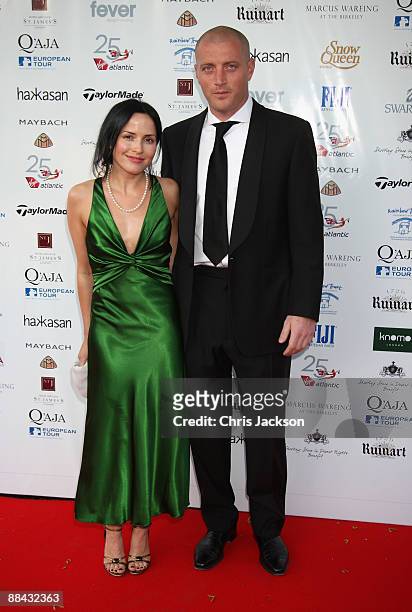 Andrea Corr and her fiance, Brett Desmond, arrive at the Shooting Stars in Desert Nights Benefit 2009 party at the Hurlingham Club on June 11, 2009...