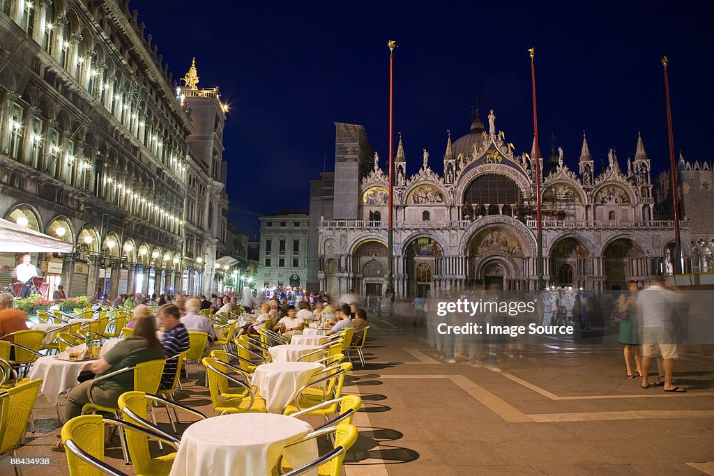 St marks square at night