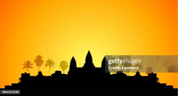 angkor wat - angkor wat stock illustrations