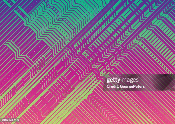 abstract technology background with concentric halftone pattern - series circuit stock illustrations