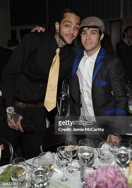 Musicians Travis McCoy and Pete Wentz attend the 8th Annual Jed Foundation Gala at Guastavino's on June 11, 2009 in New York City.
