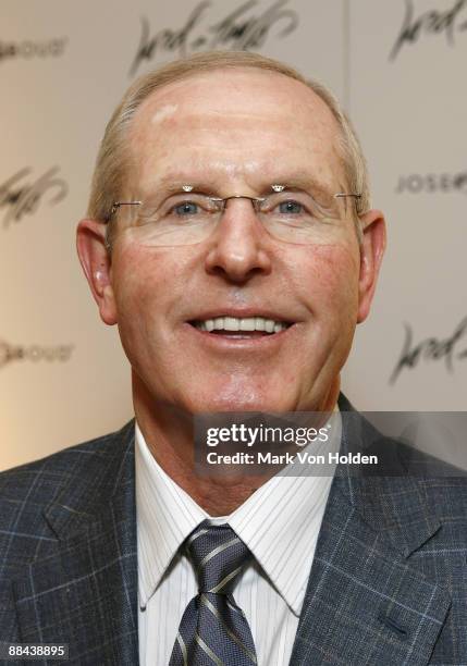 New York Giants Coach Tom Coughlin poses for a photo at the dress to win event hosted by Joseph Abboud and Lord & Taylor at Lord And Taylor on June...