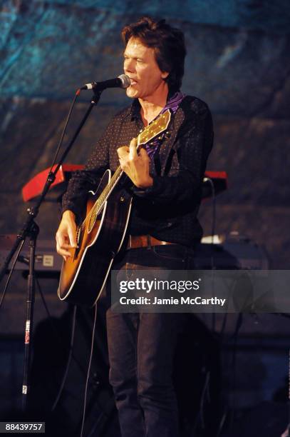 Actor/singer Kevin Bacon performs on stage at the 8th Annual Jed Foundation Gala at Guastavino's on June 11, 2009 in New York City.