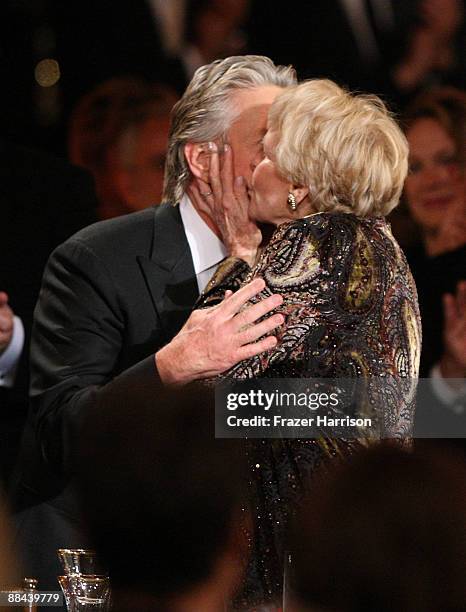 Actor Michael Douglas and mother Diana Douglas during the AFI Lifetime Achievement Award: A Tribute to Michael Douglas held at Sony Pictures Studios...