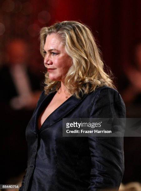 Actress Kathleen Turner onstage during the AFI Lifetime Achievement Award: A Tribute to Michael Douglas held at Sony Pictures Studios on June 11,...