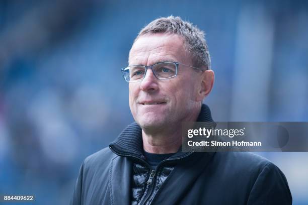 Sporting Diretor Ralf Rangnick of Leipzig looks on during the Bundesliga match between TSG 1899 Hoffenheim and RB Leipzig at Wirsol...