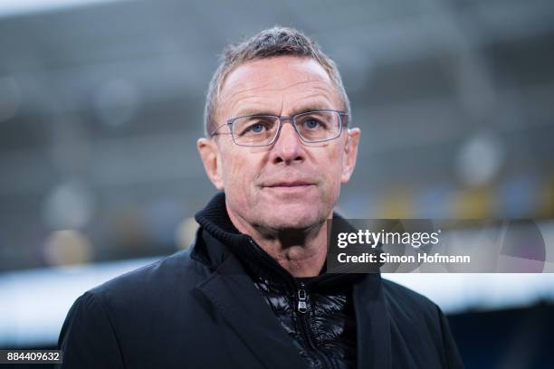 Sporting Diretor Ralf Rangnick of Leipzig looks on during the Bundesliga match between TSG 1899 Hoffenheim and RB Leipzig at Wirsol...