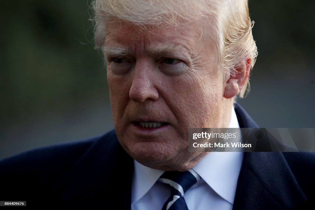 President Trump Departs The White House En Route To New York City