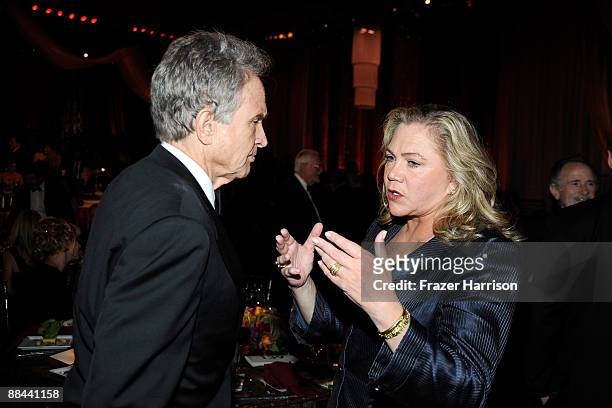 Actor Warren Beatty and actress Kathleen Turner during the AFI Lifetime Achievement Award: A Tribute to Michael Douglas held at Sony Pictures Studios...