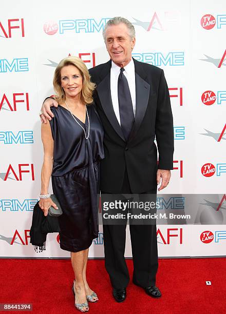 Chris Riley and NBA Coach Pat Riley arrive at the AFI Life Achievement Awards: A Tribute to Michael Douglas at Sony Pictures Studios on June 11, 2009...