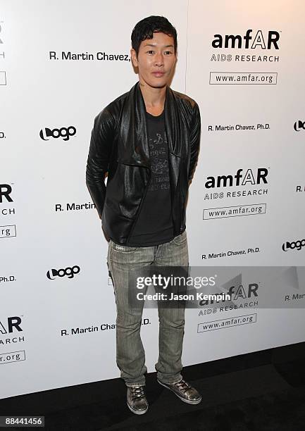 Jenny Shimizu attends the 10th Annual amfAR Honoring with Pride celebration at The Edison Ballroom on June 11, 2009 in New York City.
