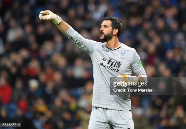 Julian Speroni of Crystal Palace gives his team instructions during the Premier League match between West Bromwich Albion and Crystal Palace at The...