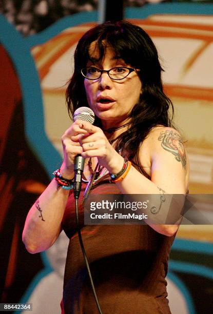 Comedian Janeane Garofalo performs at the Comedy Carnivale during Bonnaroo 2009 on June 11, 2009 in Manchester, Tennessee.