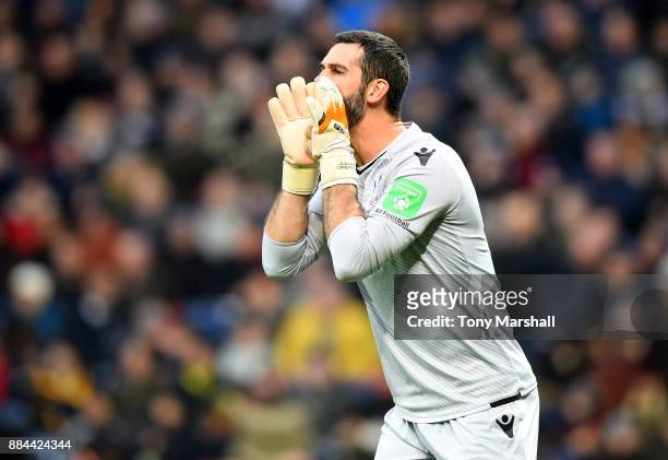Julian Speroni of Crystal Palace gives his team instructions during the Premier League match between West Bromwich Albion and Crystal Palace at The...