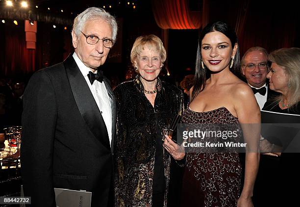 Bill Darrid, Diana Douglas Darrid and Actress Catherine Zeta-Jones during the AFI Lifetime Achievement Award: A Tribute to Michael Douglas held at...