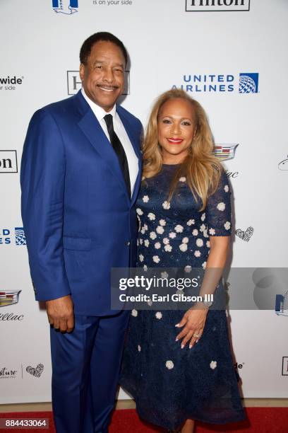 Dave Winfield and Tonya Turner attend Ebony Magazine's Ebony's Power 100 Gala at The Beverly Hilton Hotel on December 1, 2017 in Beverly Hills,...