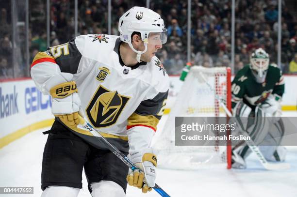 Stefan Matteau of the Vegas Golden Knights skates on the ice against the Minnesota Wild during the game on November 30, 2017 at Xcel Energy Center in...
