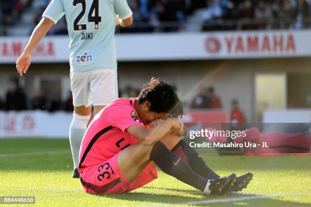 Mu Kanazaki of Kashima Antlers reacts after missing a chance during the J.League J1 match between Jubilo Iwata and Kashima Antlers at Yamaha Stadium...