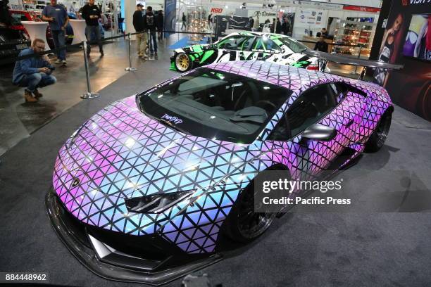 Lamborghini Huracán on display at the Essen Motor Show on December 01, 2017 at the fair grounds in Essen, Germany. The motor show presents...