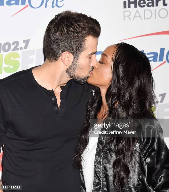 Personalities Bryan Abasolo and Rachel Lindsay arrive at 102.7 KIIS FM's Jingle Ball 2017 at The Forum on December 1, 2017 in Inglewood, California.