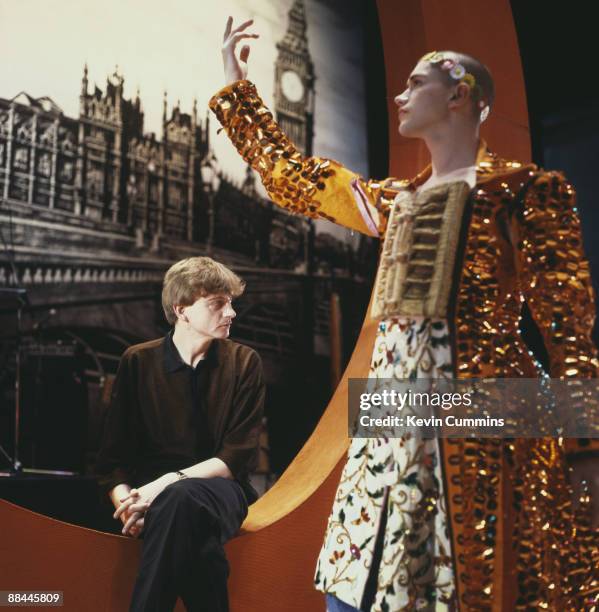 Singer and lyricist Mark E. Smith of The Fall and dancer Michael Clark in a photo shoot for the sleeve of the album 'I Am Kurious Oranj', at the...