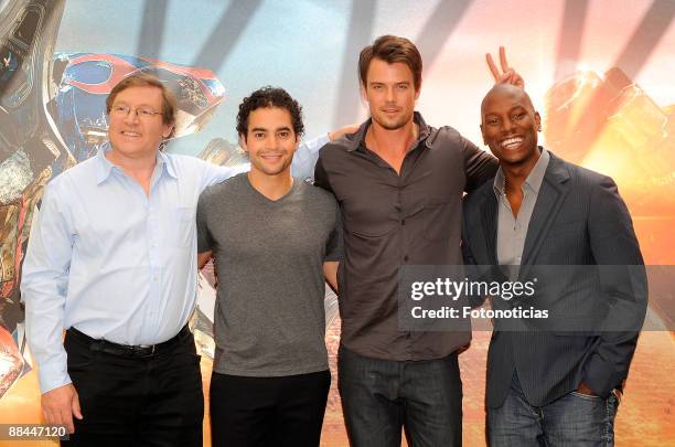 Producer Lorenzo Di Bonaventura and actors Ramon Rodriguez, Josh Duhamel and Tyrese Gibson attend "Transformers: Revenge of the Fallen" photocall, at...