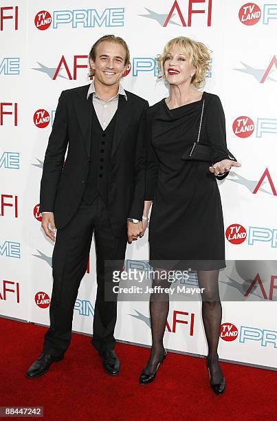 Actor Jesse Johnson and Actress Melanie Griffith arrive at the 37th Annual AFI Lifetime Achievement Awards at Sony Pictures Studios on June 11, 2009...