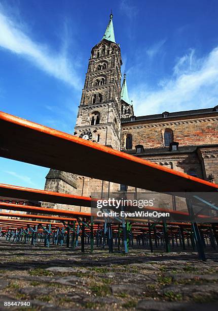 The dome of Sankt Peter and St. Georg on June 11, 2009 in Bamberg, Germany. Bamberg is listed as a World Heritage by UNESCO.