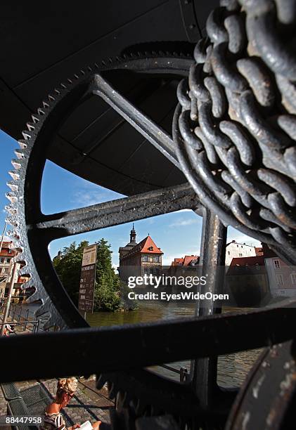 The former City Hall at the river Regnitz with its facade in rococo style on June 11, 2009 in Bamberg, Germany. Bamberg is listed as a World Heritage...