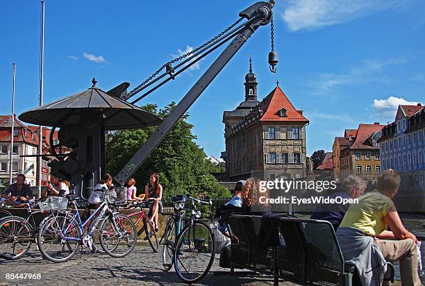 The former City Hall at the river Regnitz with its facade in rococo style on June 11, 2009 in Bamberg, Germany. Bamberg is listed as a World Heritage...