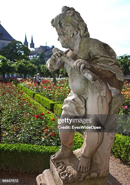 Rosegarden of the New Residence on June 11, 2009 in Bamberg, Germany. Bamberg is listed as a World Heritage by UNESCO.