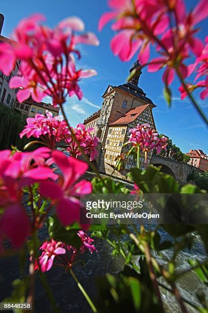 The former City Hall at the river Regnitz with its facade in rococo style on June 11, 2009 in Bamberg, Germany. Bamberg is listed as a World Heritage...