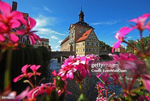 The former City Hall at the river Regnitz with its facade in rococo style on June 11, 2009 in Bamberg, Germany. Bamberg is listed as a World Heritage...