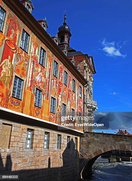 The former City Hall at the river Regnitz with its facade in rococo style on June 11, 2009 in Bamberg, Germany. Bamberg is listed as a World Heritage...