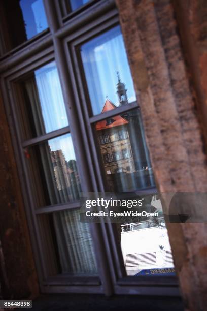 The former City Hall at the river Regnitz with its facade in rococo style on June 11, 2009 in Bamberg, Germany. Bamberg is listed as a World Heritage...