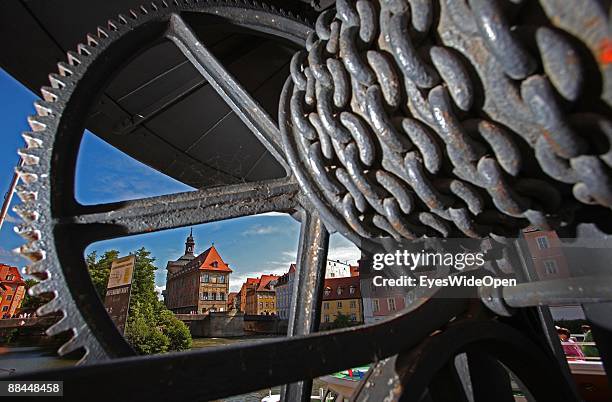 The former City Hall at the river Regnitz with its facade in rococo style on June 11, 2009 in Bamberg, Germany. Bamberg is listed as a World Heritage...