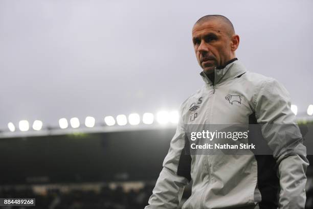 Kevin Phillips assistant coach at Derby County looks on during the Sky Bet Championship match between Derby County and Burton Albion at iPro Stadium...