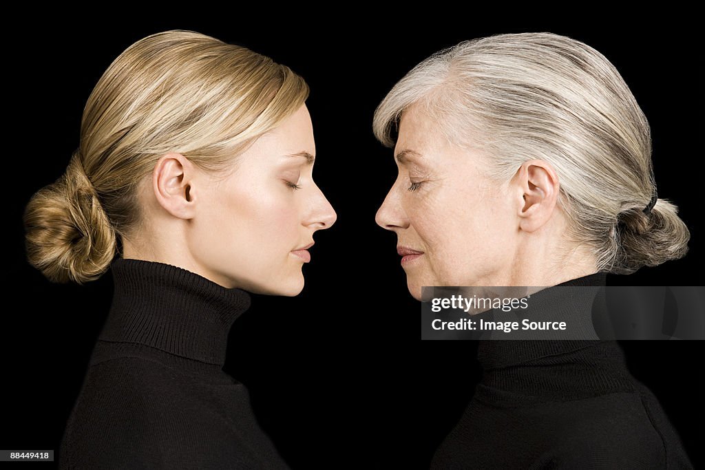 Young and senior women face to face