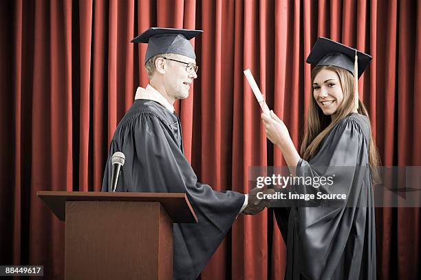 girl graduating - secondary school certificate stock pictures, royalty-free photos & images